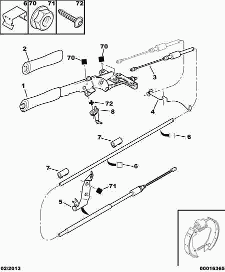 PSA 4745 K2 - Cavo comando, Freno stazionamento www.autoricambi360.it
