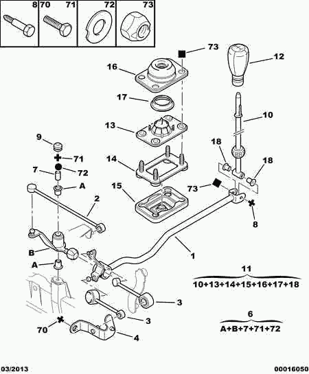 PSA 2454.E9 - Kit riparazione, Leva cambio www.autoricambi360.it