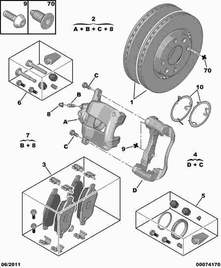 PSA 4254 71 - Kit pastiglie freno, Freno a disco www.autoricambi360.it
