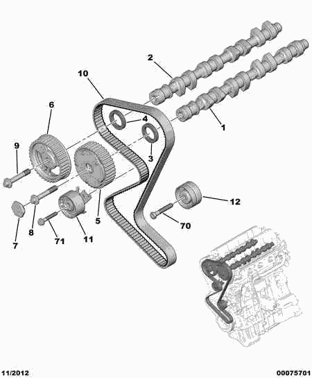 PSA 0830.42 - Galoppino / Guidacinghia, Cinghia dentata www.autoricambi360.it