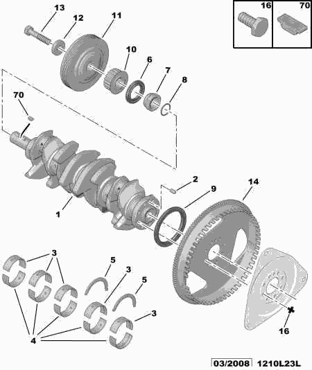 PSA 0515.R1 - Puleggia cinghia, Albero a gomiti www.autoricambi360.it