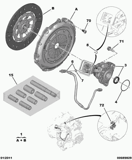 PSA 2041 A4 - Dispositivo disinnesto centrale, Frizione www.autoricambi360.it