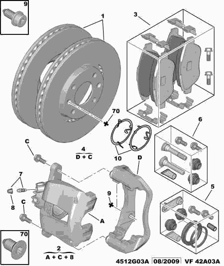 PSA 4252 53 - Kit pastiglie freno, Freno a disco www.autoricambi360.it