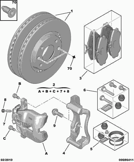 PSA 4253 80 - Kit pastiglie freno, Freno a disco www.autoricambi360.it