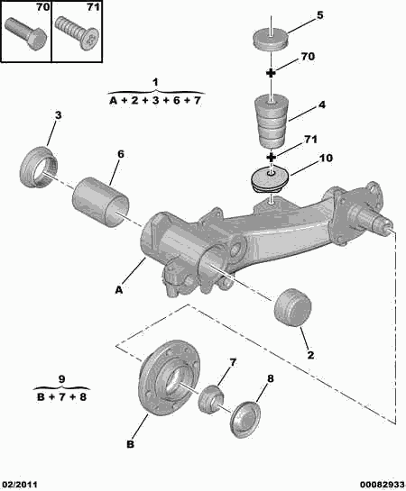 PSA 5131.96 - Kit riparazione, Braccio oscillante www.autoricambi360.it