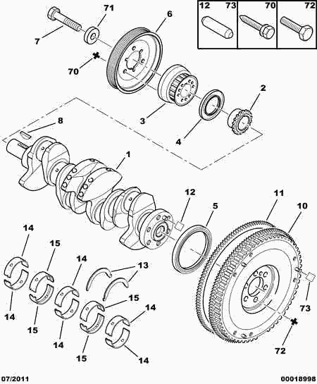 PSA 0515 N0 - Puleggia cinghia, Albero a gomiti www.autoricambi360.it