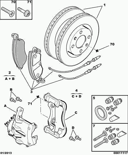 PSA 4253 46 - Kit pastiglie freno, Freno a disco www.autoricambi360.it