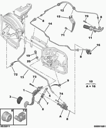 PSA 2130 15 - Rivestimento pedale, Pedale frizione www.autoricambi360.it
