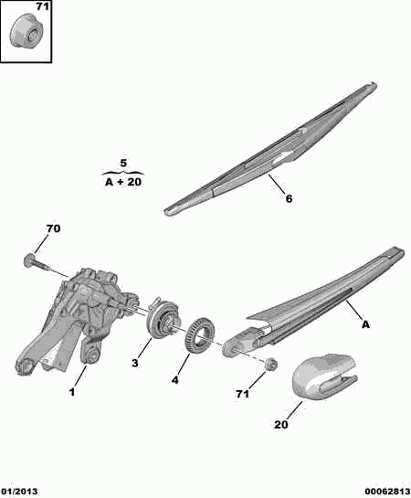 PSA 6 42 241 - Serie bracci tergi, Pulizia cristalli www.autoricambi360.it