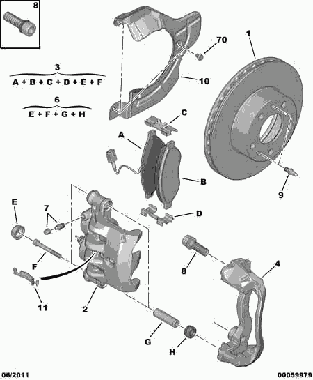 PSA 4254 62 - Kit pastiglie freno, Freno a disco www.autoricambi360.it