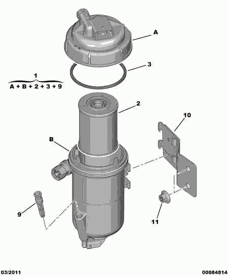 PSA 16 064 505 80 - Filtro carburante www.autoricambi360.it