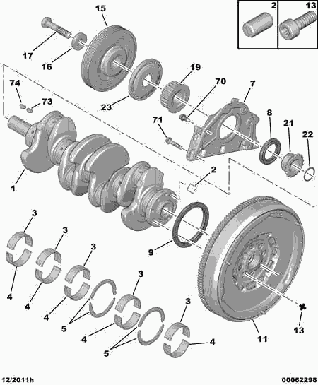 PSA 0515 V9 - Puleggia cinghia, Albero a gomiti www.autoricambi360.it