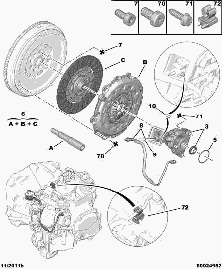 PSA 2041 85 - Dispositivo disinnesto centrale, Frizione www.autoricambi360.it