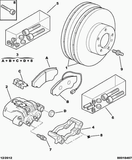 PSA 4252 45 - Kit pastiglie freno, Freno a disco www.autoricambi360.it