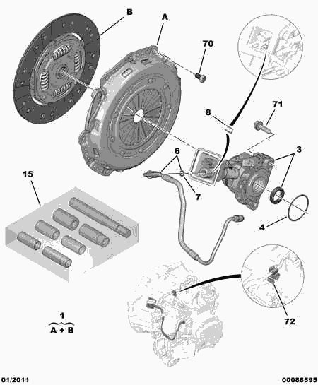 PSA 2041 A4 - Dispositivo disinnesto centrale, Frizione www.autoricambi360.it
