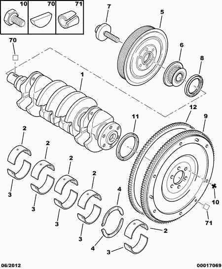 PSA 0515 V7 - Puleggia cinghia, Albero a gomiti www.autoricambi360.it