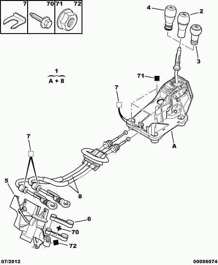 PSA 2452 G1 - Asta selezione / innesto www.autoricambi360.it