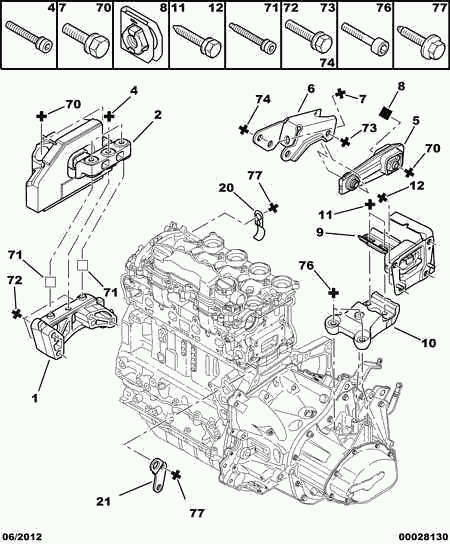 PSA 1813 92 - Sospensione, Motore www.autoricambi360.it