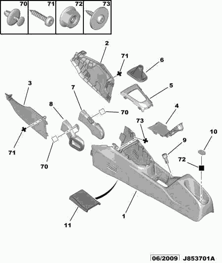 PSA 7591 CC - Rivestimento leva cambio www.autoricambi360.it