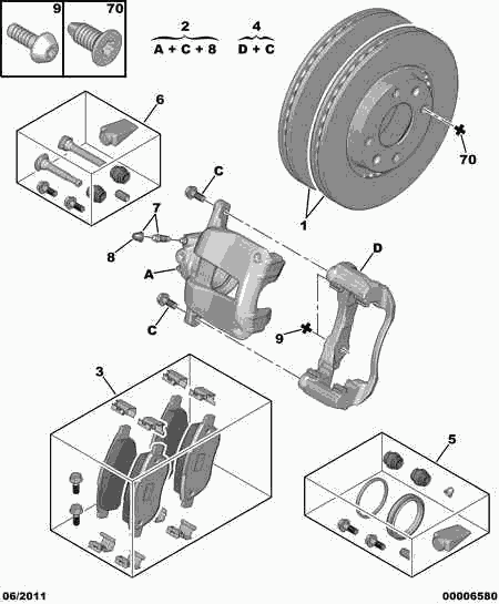 PSA 4254 71 - Kit pastiglie freno, Freno a disco www.autoricambi360.it