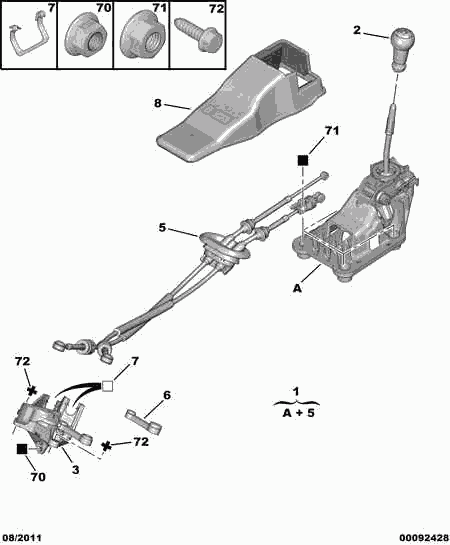 PSA 2452 G1 - Asta selezione / innesto www.autoricambi360.it