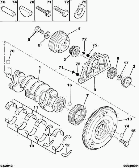 PSA 0515.H6 - Puleggia cinghia, Albero a gomiti www.autoricambi360.it