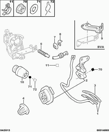 PSA 1604.07 - Rivestimento pedale, Pedale acceleratore www.autoricambi360.it