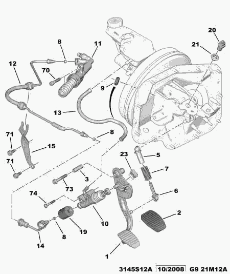 PSA 2182 98 - Cilindro secondario, Frizione www.autoricambi360.it