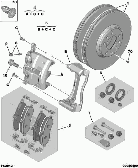 PSA 4253.64 - Kit pastiglie freno, Freno a disco www.autoricambi360.it
