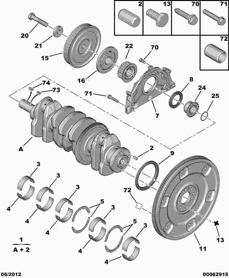 PSA 0515.V3 - Puleggia cinghia, Albero a gomiti www.autoricambi360.it