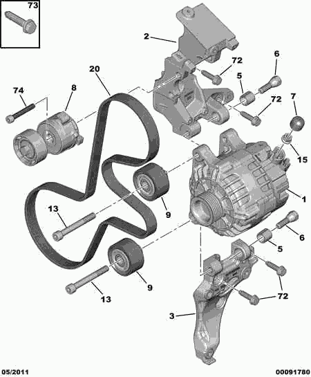PSA 5750 XR - Cinghia Poly-V www.autoricambi360.it