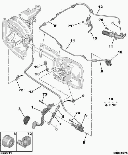 PSA 2130 15 - Rivestimento pedale, Pedale frizione www.autoricambi360.it