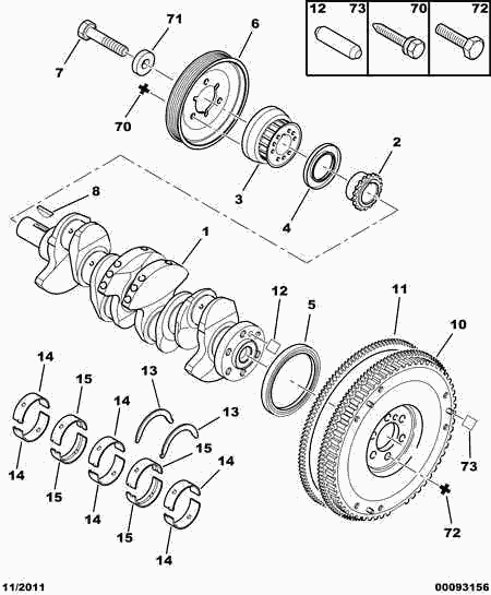 PSA 0515 N0 - Puleggia cinghia, Albero a gomiti www.autoricambi360.it