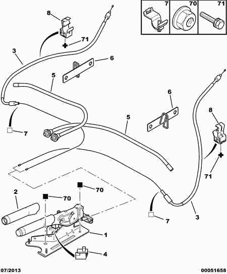 PSA 4745 V0 - Cavo comando, Freno stazionamento www.autoricambi360.it