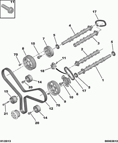PSA 0830 55 - Rullo tenditore, Cinghia trapezoidale www.autoricambi360.it