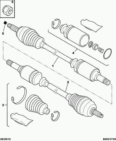 PSA 3297 24 - Dado dell'asse, Semiasse www.autoricambi360.it