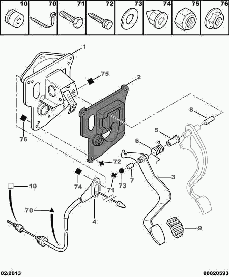 PSA 2130 14 - Rivestimento pedale, Pedale del freno www.autoricambi360.it