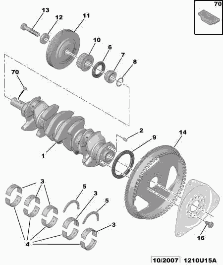 PSA 0515.R1 - Puleggia cinghia, Albero a gomiti www.autoricambi360.it