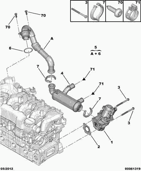 PSA 1618.AW - Guarnizione valvola EGR (ricircolo gas scarico) www.autoricambi360.it