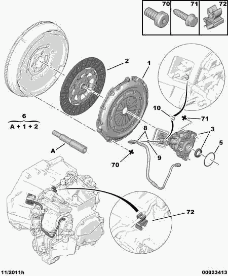 PSA 2041.84 - Dispositivo disinnesto centrale, Frizione www.autoricambi360.it