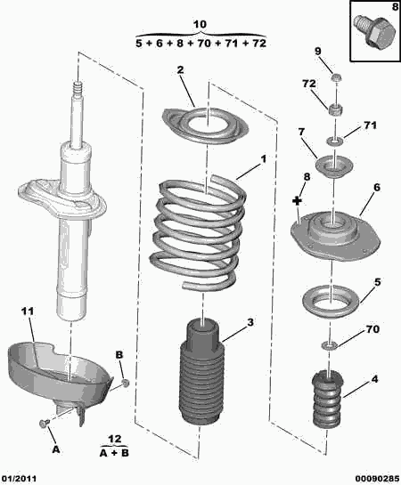PSA 5031 73 - Supporto ammortizzatore a molla www.autoricambi360.it