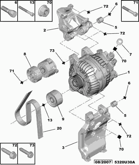 PSA 5751 F3 - Kit Cinghie Poly-V www.autoricambi360.it