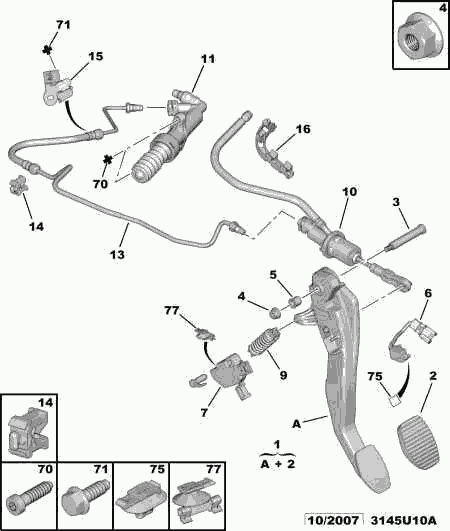 PSA 2182 C1 - Cilindro secondario, Frizione www.autoricambi360.it