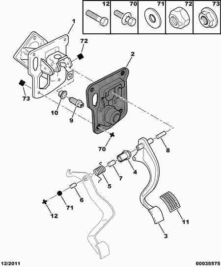 PSA 2130 14 - Rivestimento pedale, Pedale del freno www.autoricambi360.it