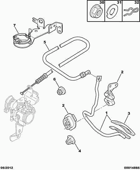 PSA 1604.07 - Rivestimento pedale, Pedale acceleratore www.autoricambi360.it