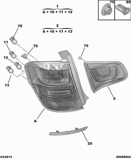 PSA 6216.A4 - Lampadina, Luce posteriore di stop www.autoricambi360.it