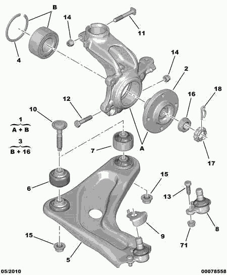 PSA 3520.W7 - Braccio oscillante, Sospensione ruota www.autoricambi360.it