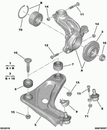 PSA 3520.W7 - Braccio oscillante, Sospensione ruota www.autoricambi360.it