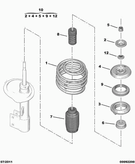 PSA 5038 G0 - Supporto ammortizzatore a molla www.autoricambi360.it