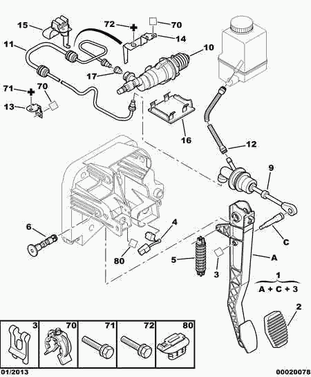 PSA 2182 05 - Cilindro secondario, Frizione www.autoricambi360.it
